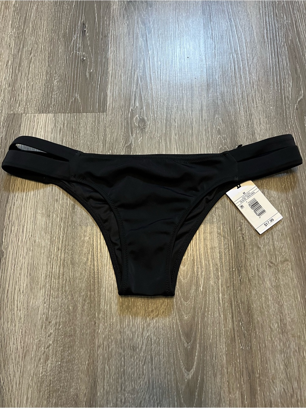 Shade & Shore Black Double-Strap Bikini Bottom